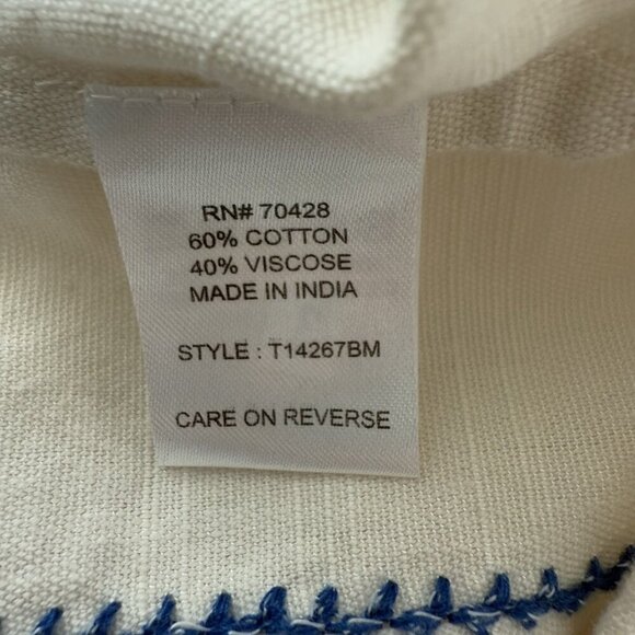 Tru Luxe‎ Jeans Embroidered Short Sleeve Blouse Womens Size Large Colorful Boho - Picture 8 of 9